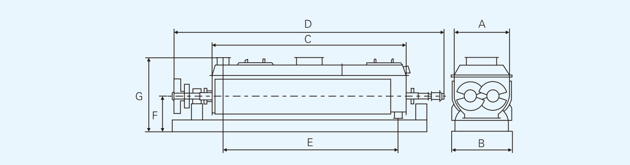 Inside the KJG hollow blade dryer structure diagram showing labeled components